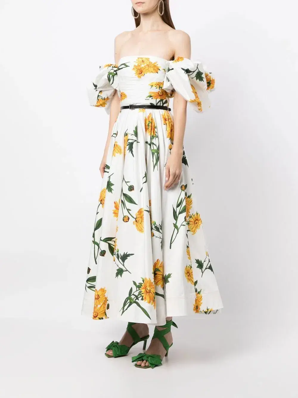 Leo Lin Marguerite Blanche Puff Dress Blanche Print Size 6 - Image 1