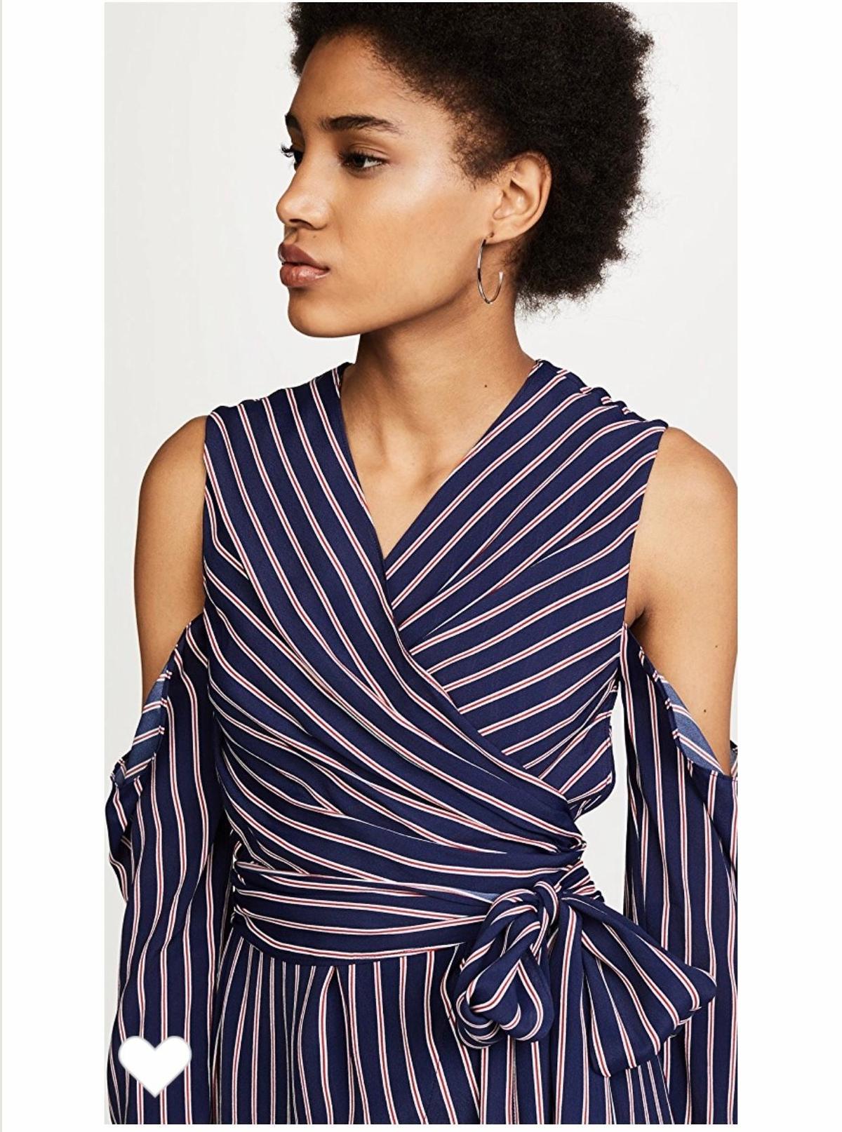 Nicolas Pin Stripe Dress Navy Size 6 - Image 2