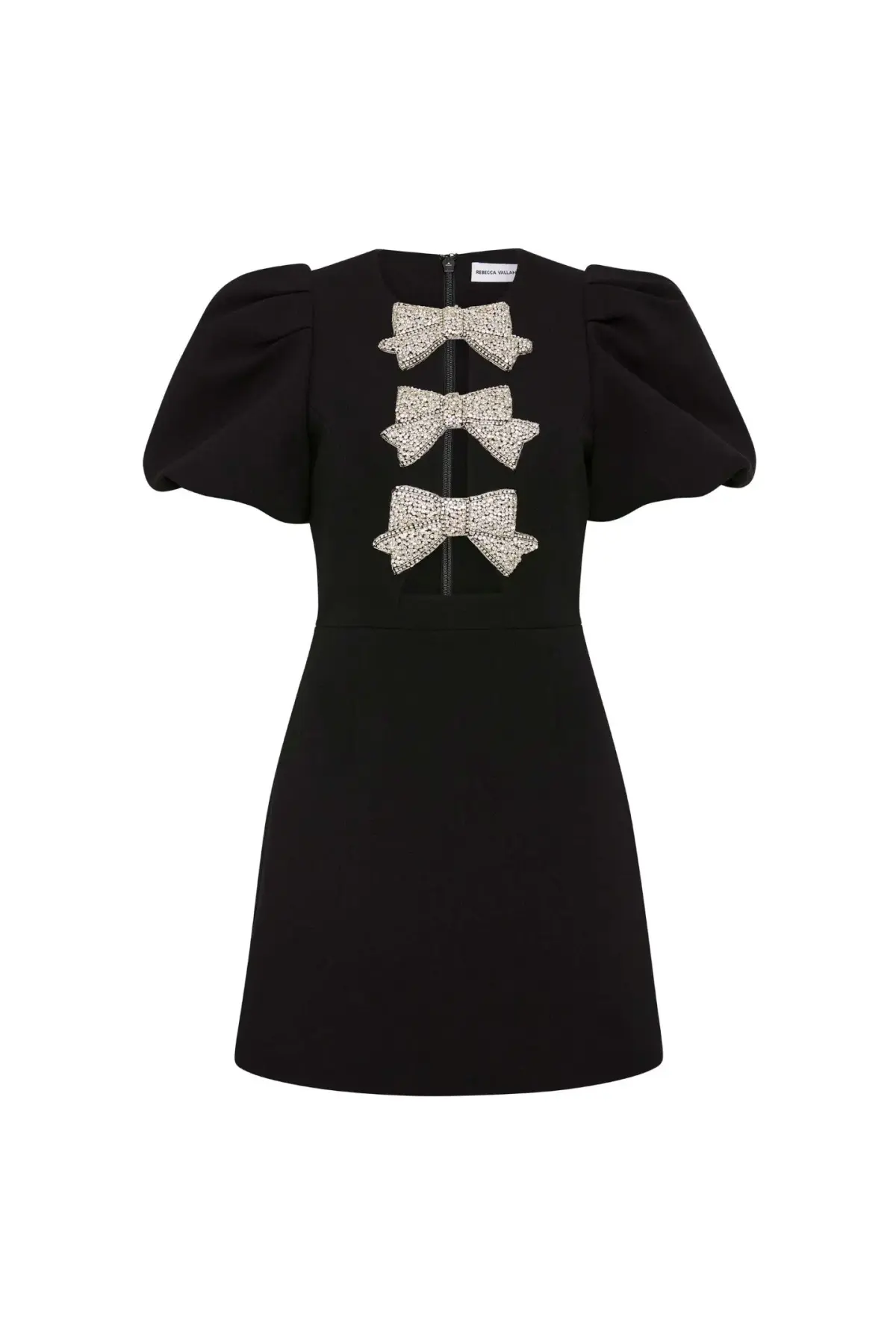 Rebecca Vallance Juliana Puff Sleeve Mini Dress Black Size 8 - Image 3