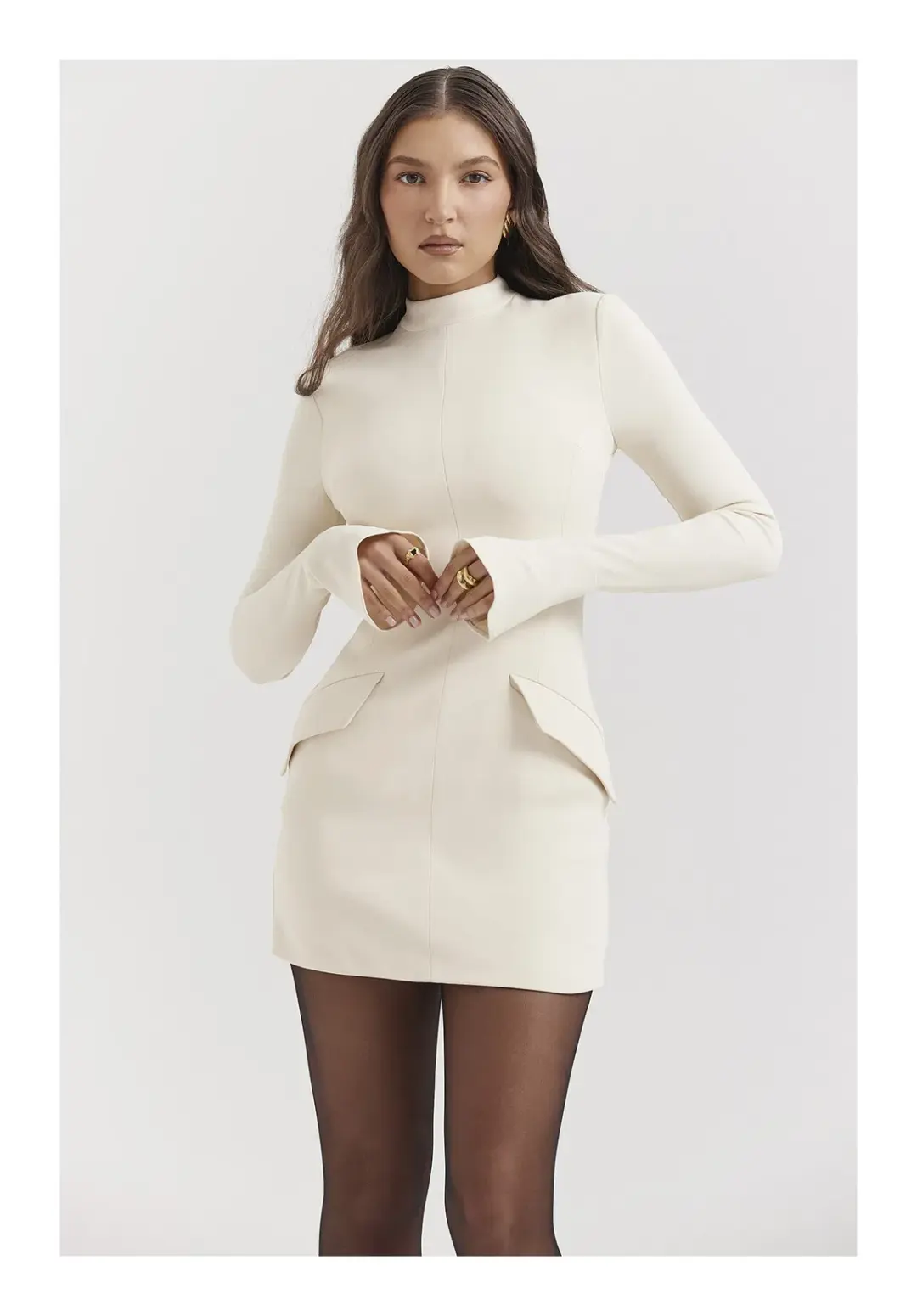 House of CB Mihalia Dress Cream Size XS/ AU 6 for rent on The Volte - main image