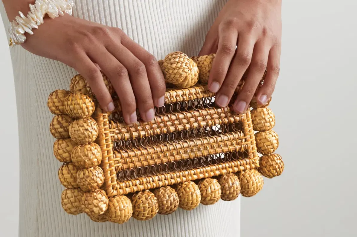 Cult Gaia Eos Clutch Rattan - Image 2