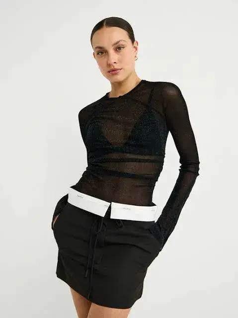 Camilla and Marc Marcello Sheer Top Black Size 10 AU - Image 4