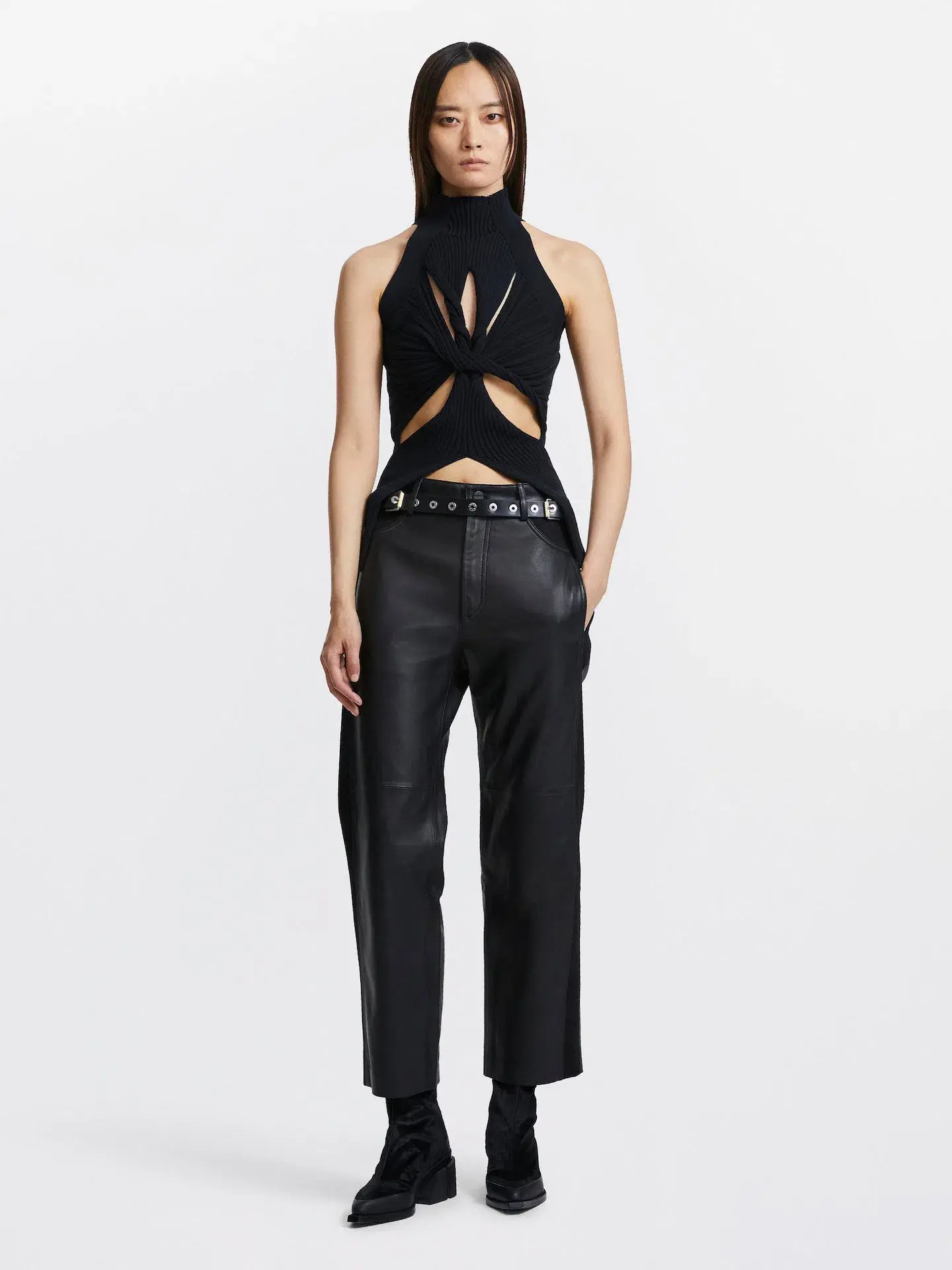 Dion Lee Twist Tank Top Black Size 8 - Image 1
