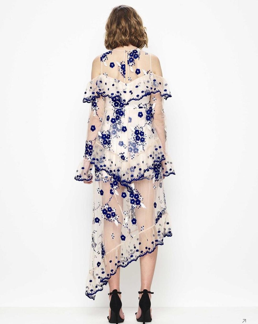 Alice McCall Mirage Gown Nude Blue Size 12 for rent on The Volte - main image