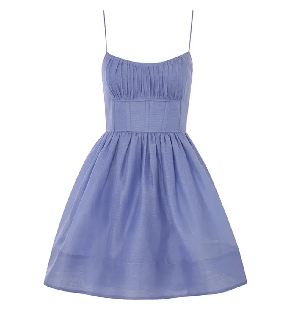 Zimmermann Natura Ruched Mini Dress in Iris Size 0P / AU 6 - Image 2