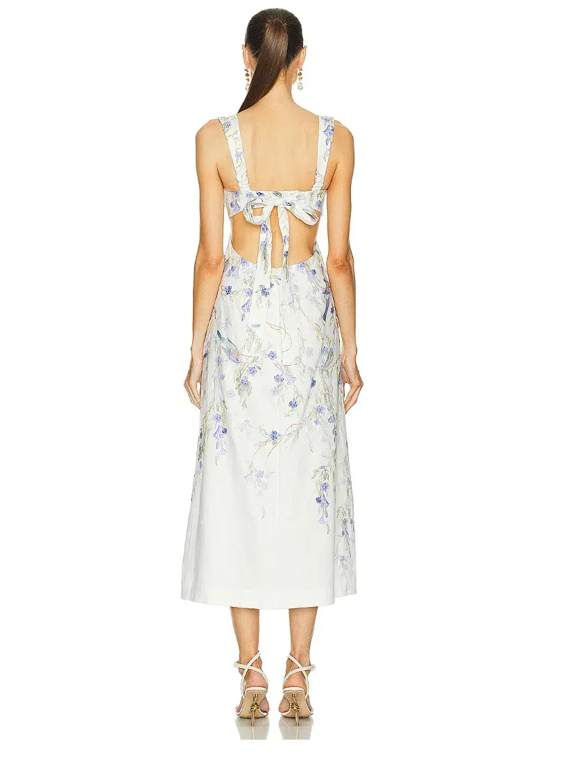Zimmermann Natura Midi Dress in Blue Birds Size 0P / AU 6 - Image 3
