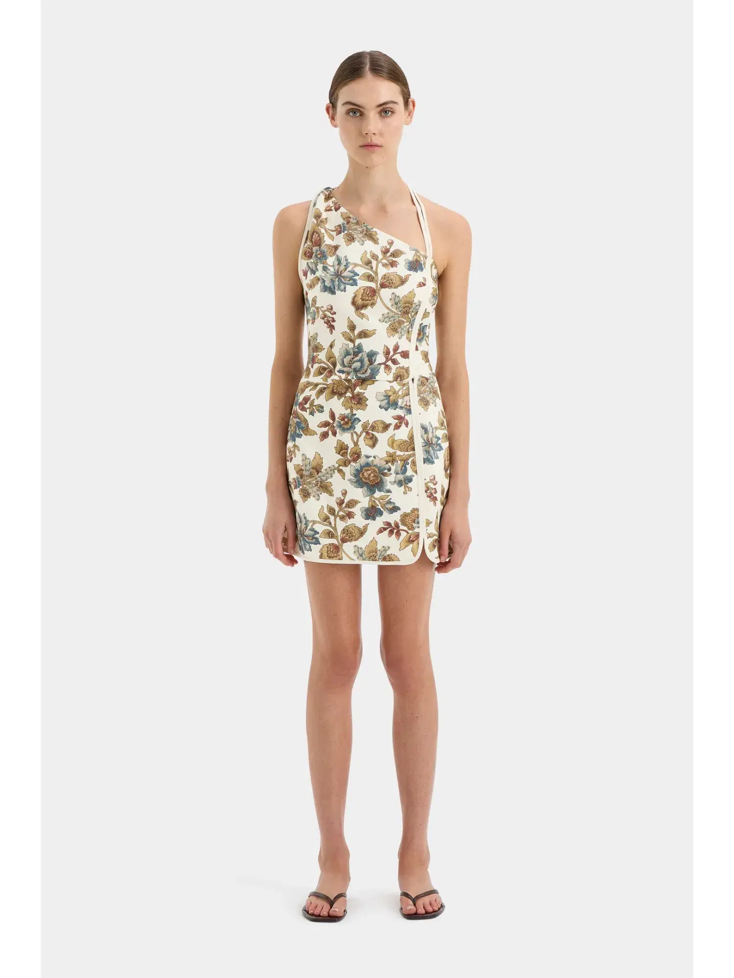 Sir the Label Eleanora Asymmetric Mini Dress in Viola Print Size 1 / AU 8 - Image 1