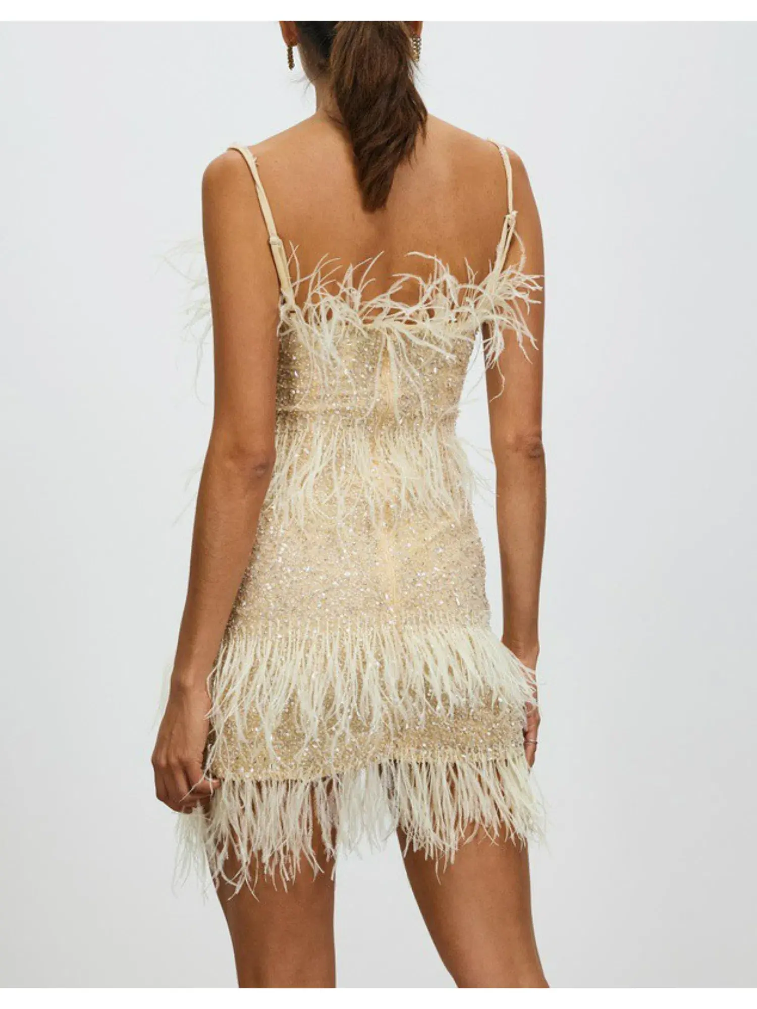 Rachel Gilbert Frenchy Mini Dress Nude Size AU 10 - Image 3