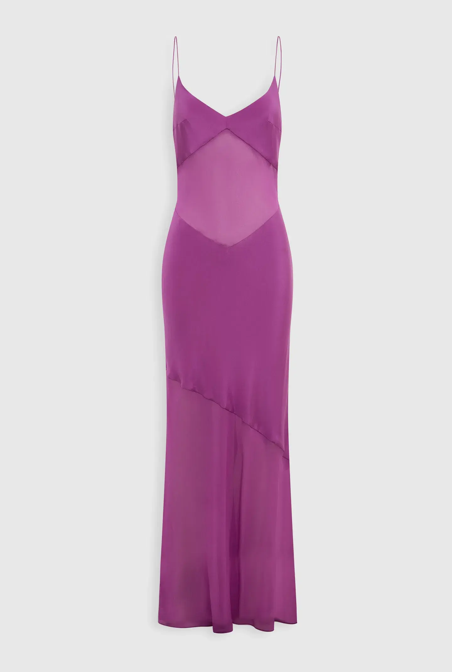 Venroy Sheer Panelled Silk Slip Dress Mulberry Size XS / AU 6 - Image 6