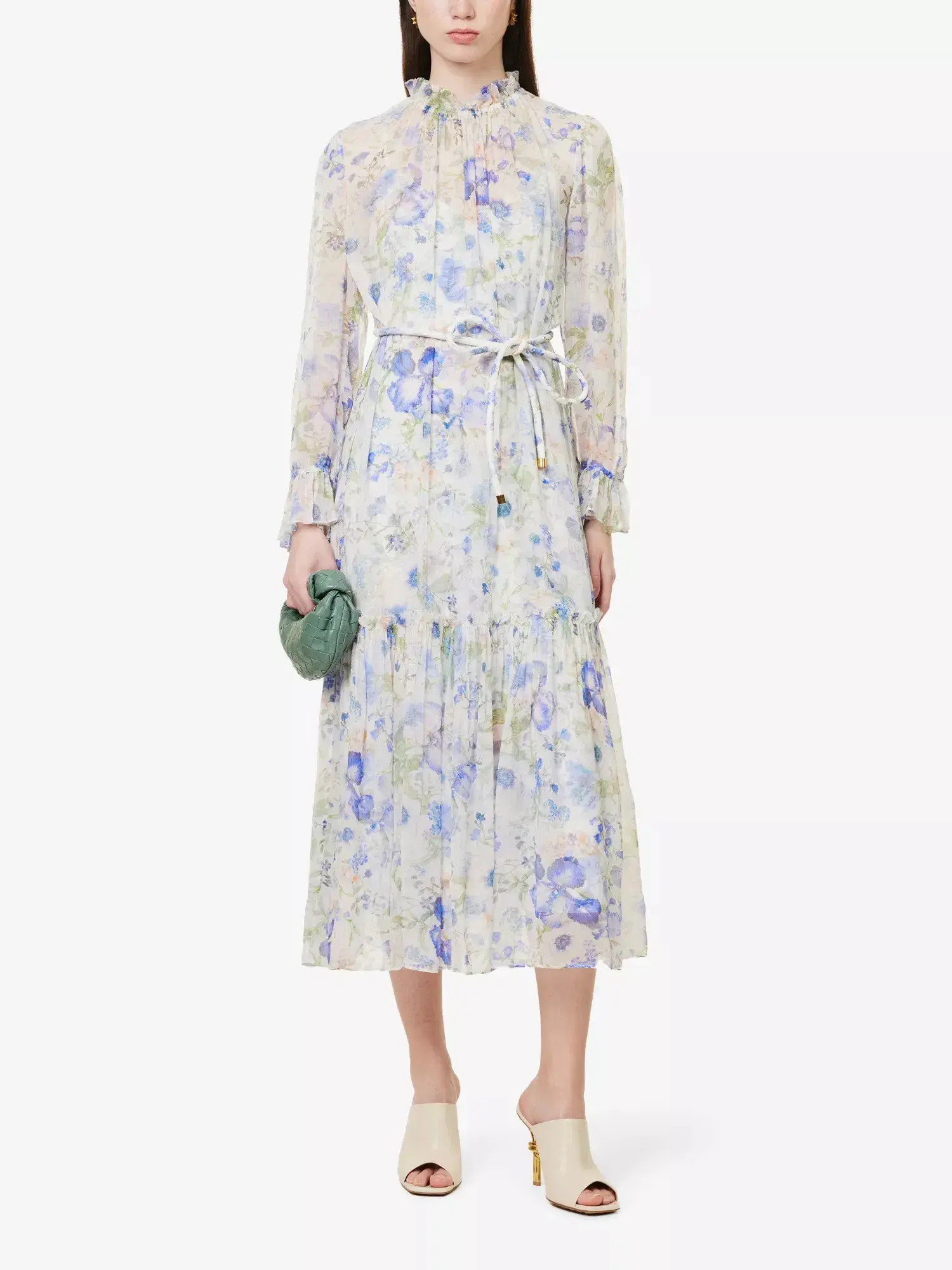 Zimmermann Natura Tubular Midi Dress Blue Garden Floral Size 4 / AU 16 - Image 1
