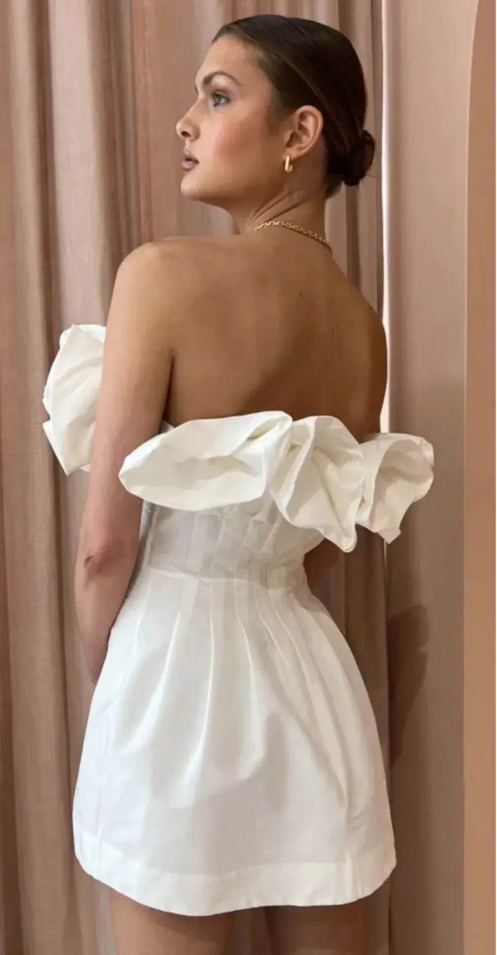 Rachel Gilbert Freida Mini Dress Ivory Size 3 / AU 12 - Image 2