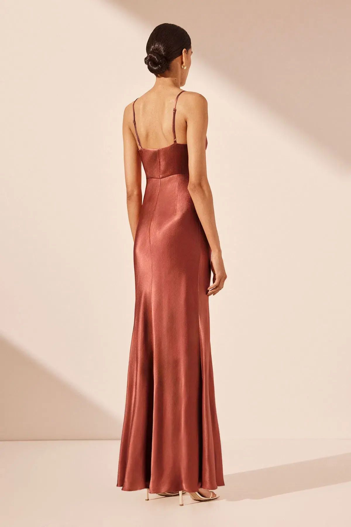 Shona Joy La Lune Cross Draped Maxi Dress Terracotta Size 6 - Image 4