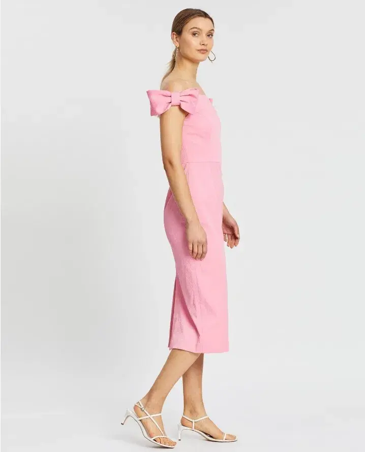 Rebecca Vallance Winslow Midi Dress Pink Size 14 - Image 2