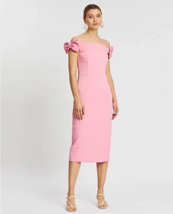 Rebecca Vallance Winslow Midi Dress Pink Size 14 - Image 1