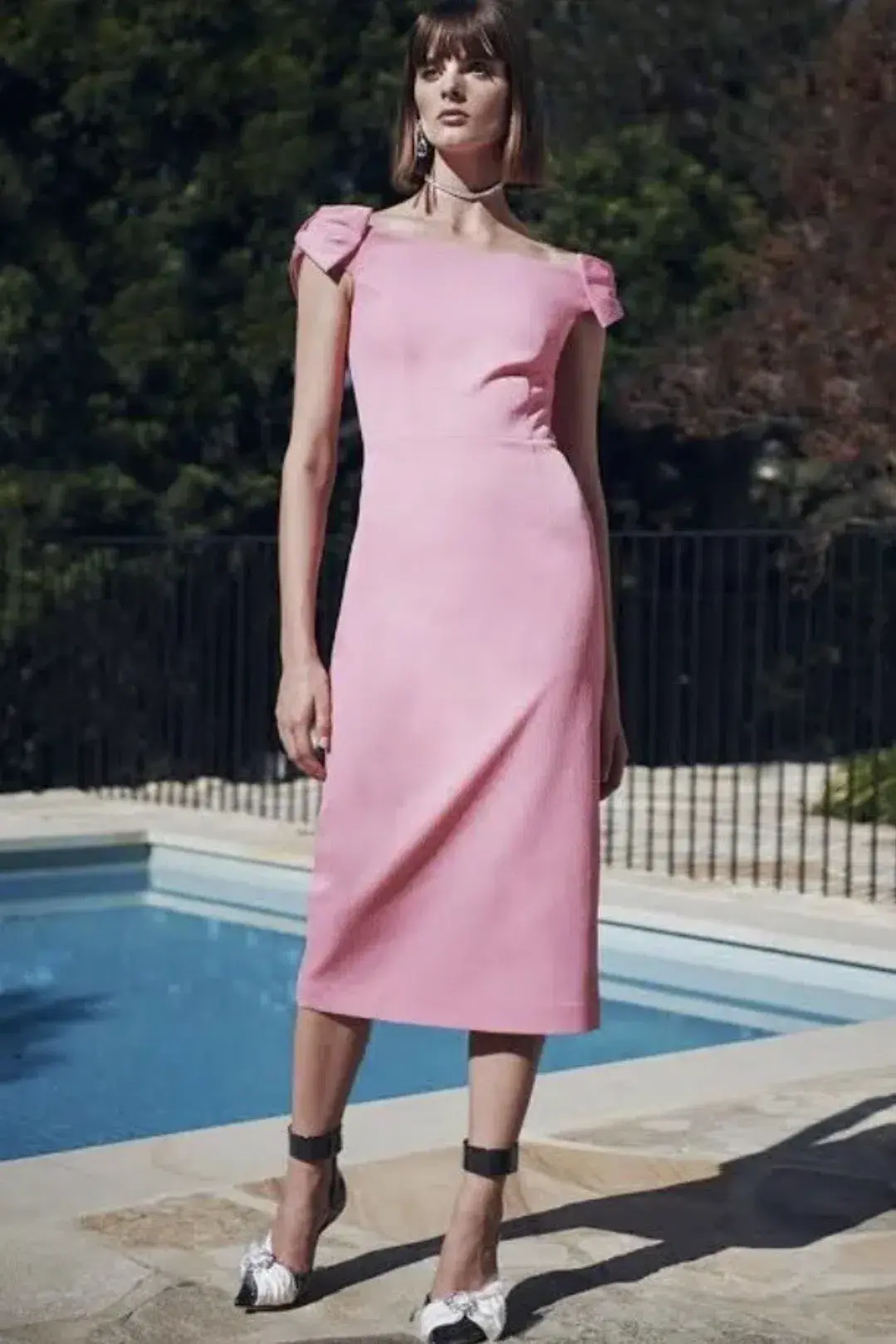Rebecca Vallance Winslow Midi Dress Pink Size 14 - Image 5