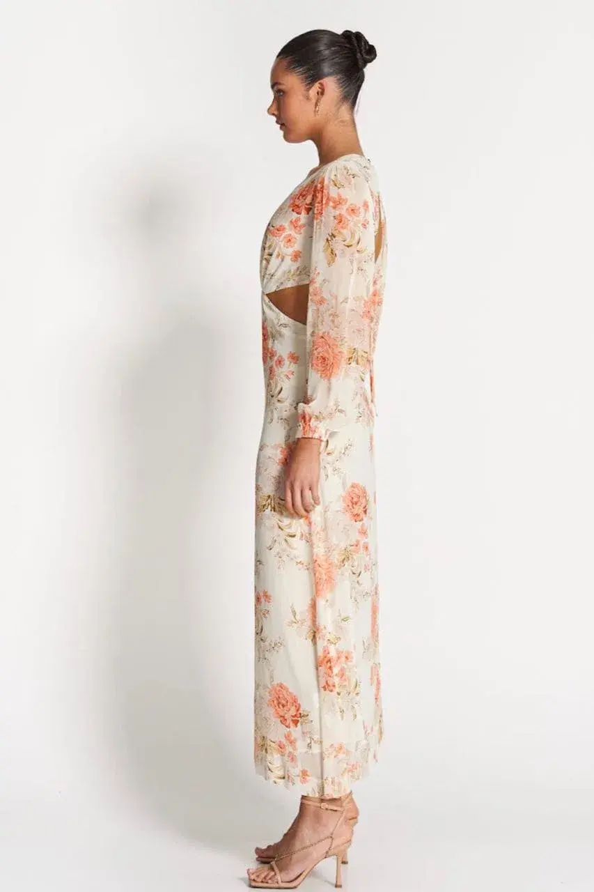 Sophia The Label Sara Open Back Midi Dress Rose White Size 8 - Image 2