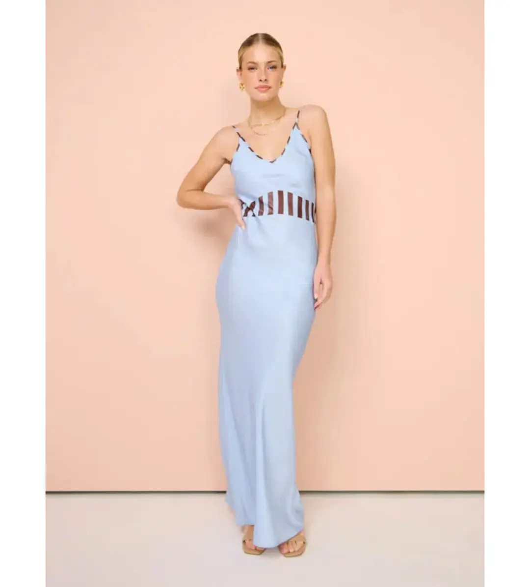 Romy Waterfront Bias Cut Dress Blue Size 6 for rent on The Volte - main image