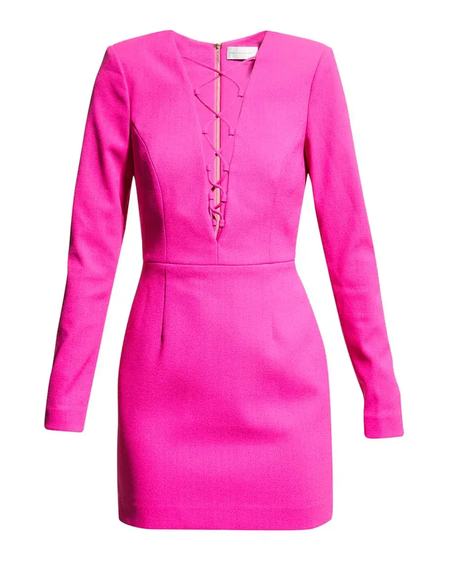 Rebecca Vallance Cupids Bow Mini Dress Pink Size 12 - Image 4