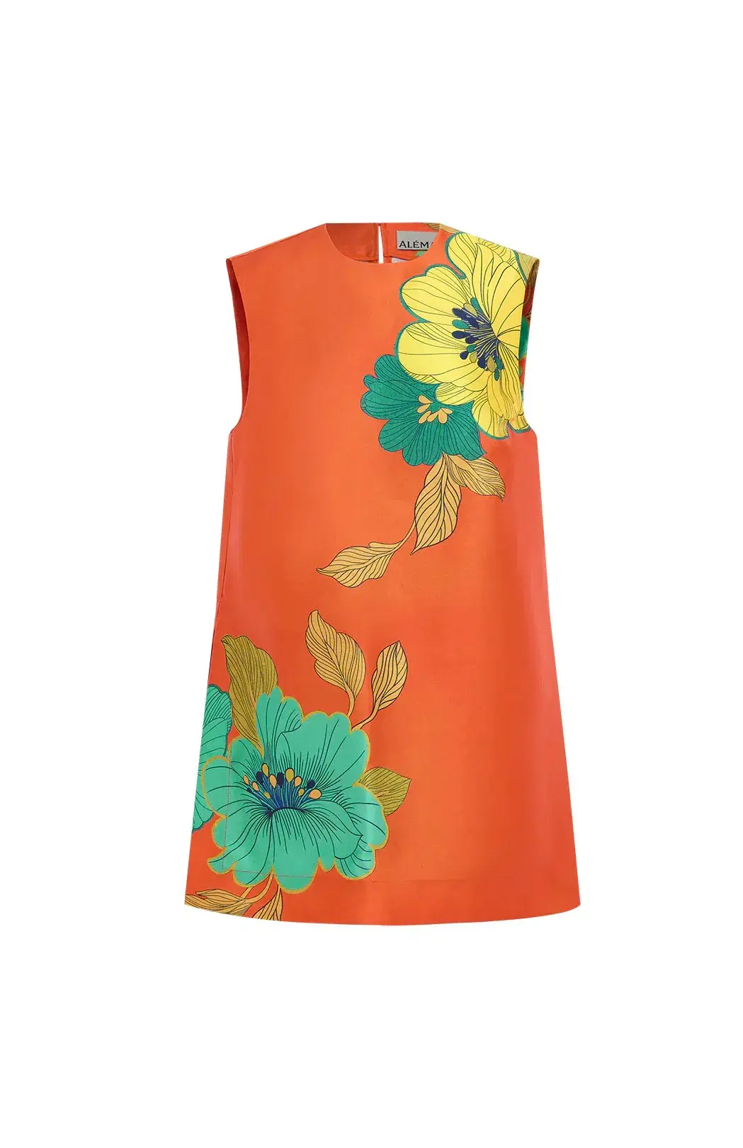 Alemais Piato Mini Dress Orange/Floral Size 8 - Image 4