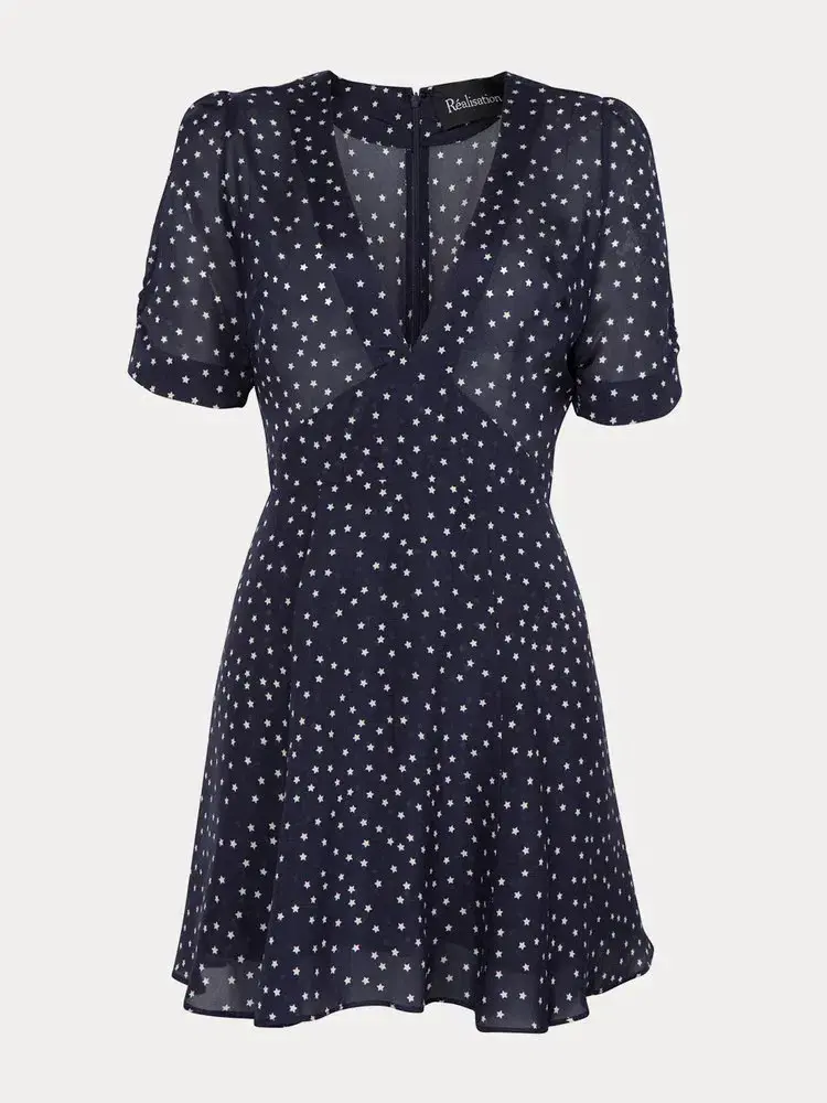 Realisation Par Ozzie Mini Dress Navy Star Size 4 - Image 6
