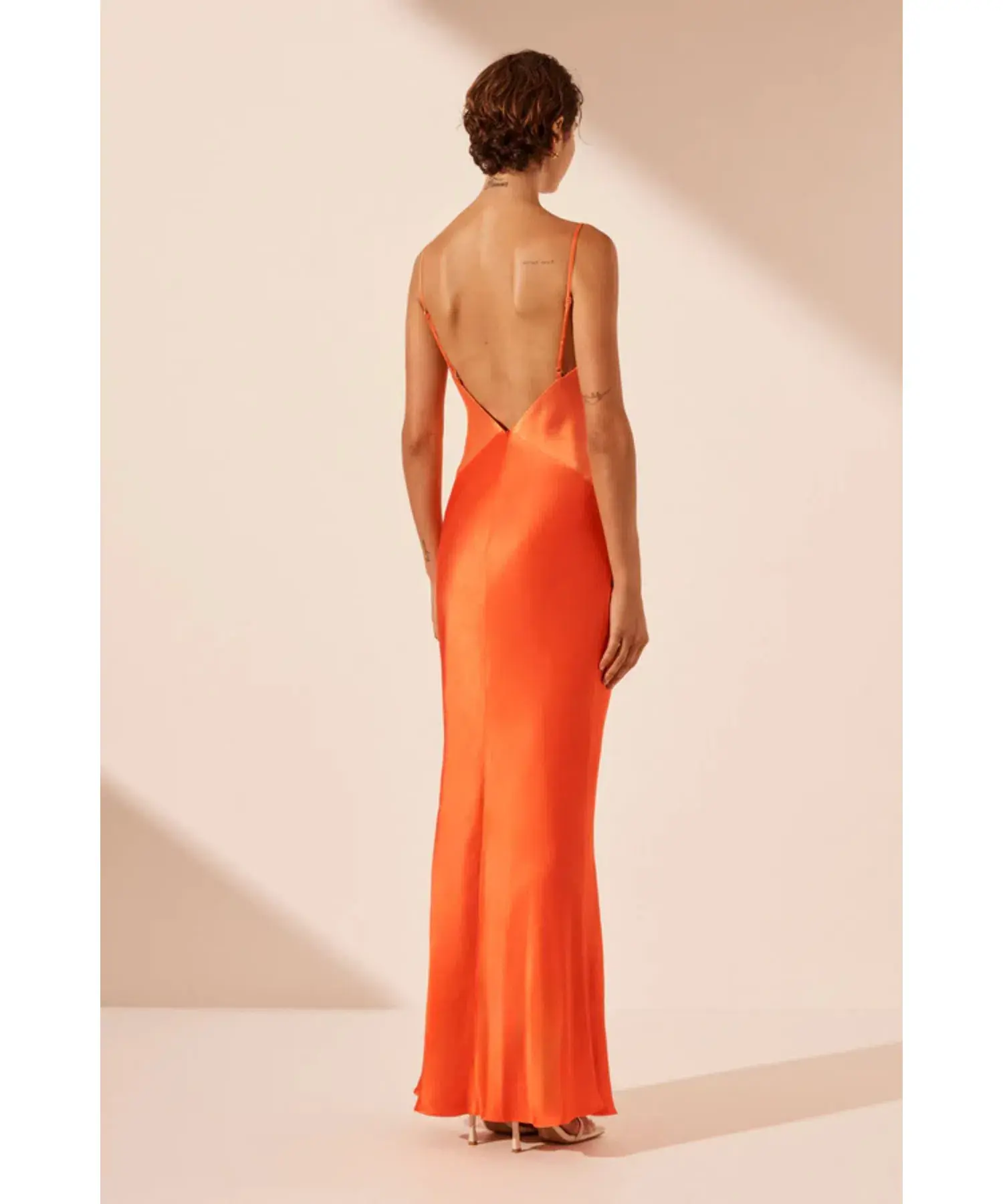 Shona Joy Mia Contrast Spliced Maxi Dress Red Orange/Hibiscus Size AU 10 - Image 3