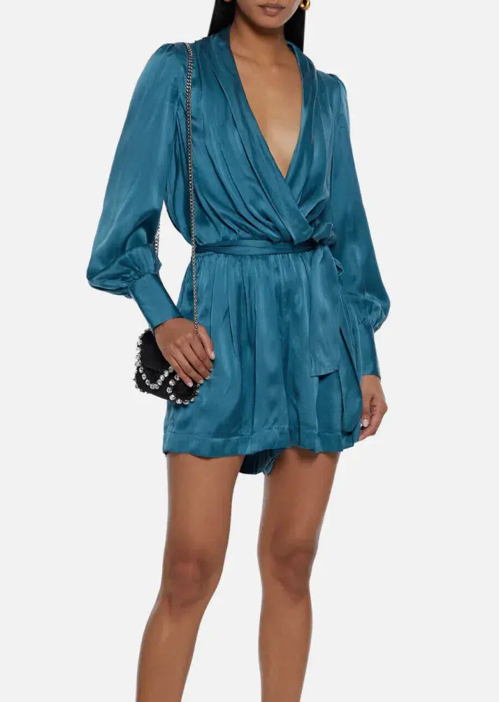 Zimmerman Wrap Playsuit in Teal Size 2 / AU 12 - Image 2
