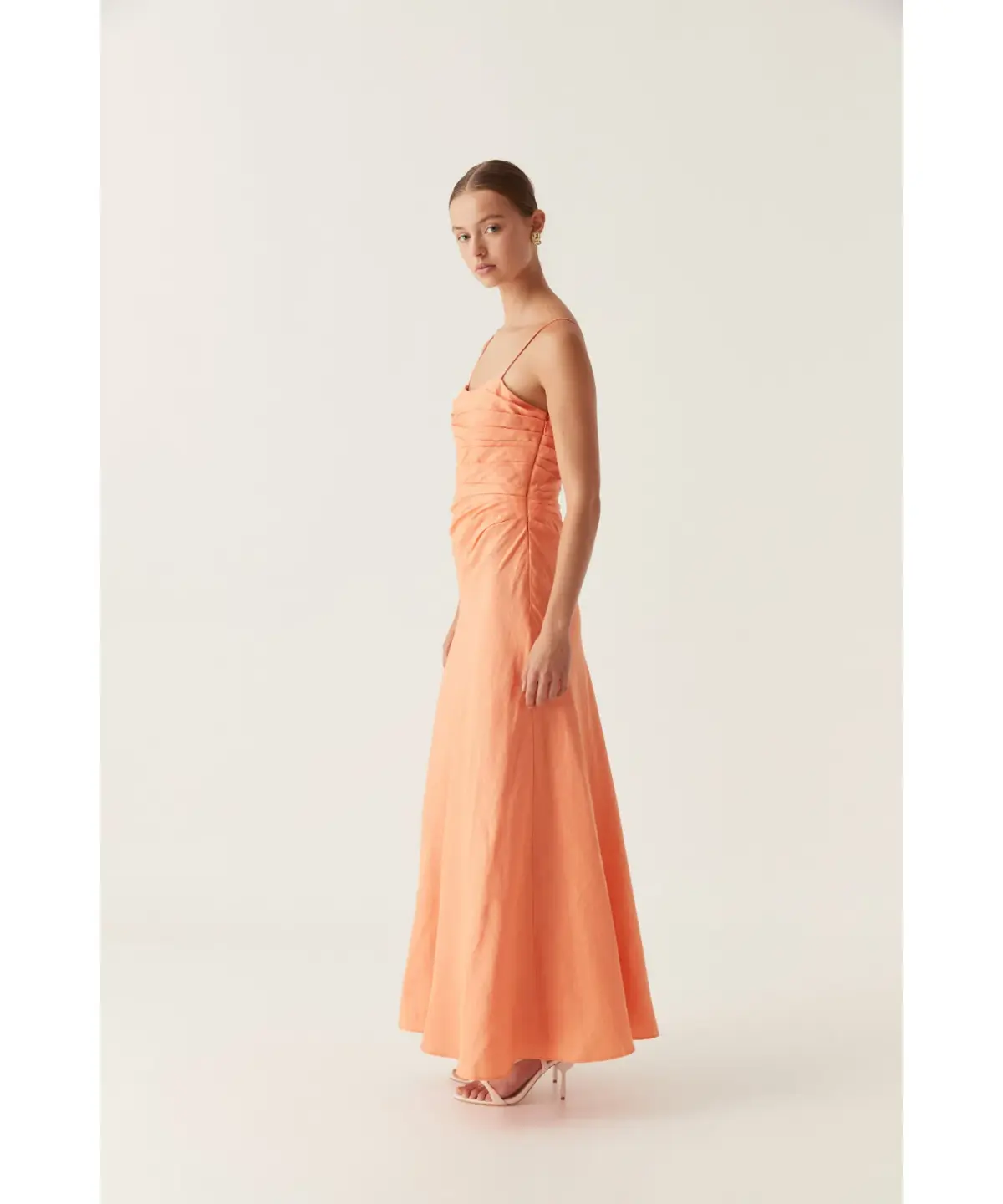 Aje Clarice Draped Maxi Dress in Sunset Orange Size AU 12 - Image 2