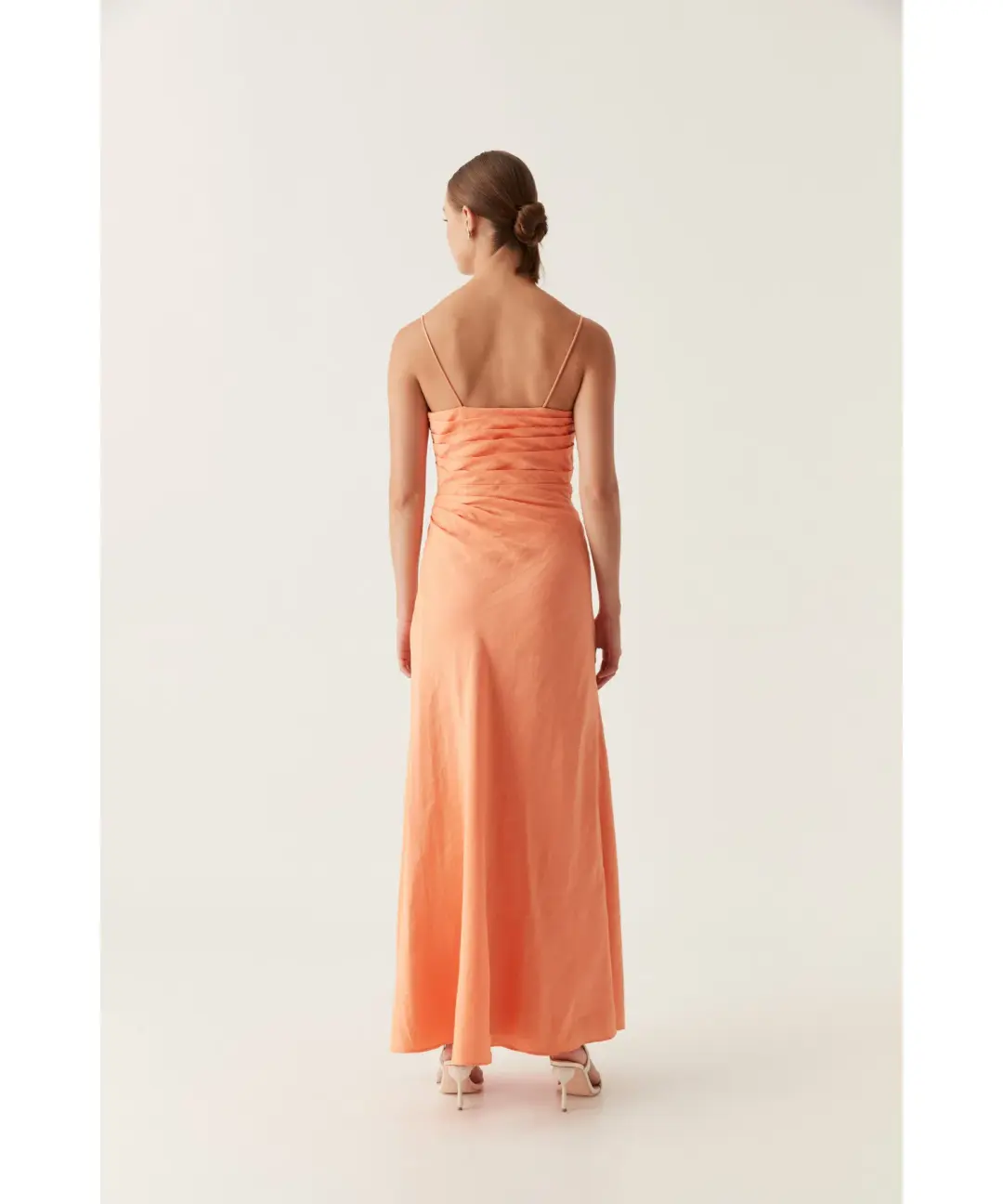Aje Clarice Draped Maxi Dress in Sunset Orange Size AU 12 for rent on The Volte - main image