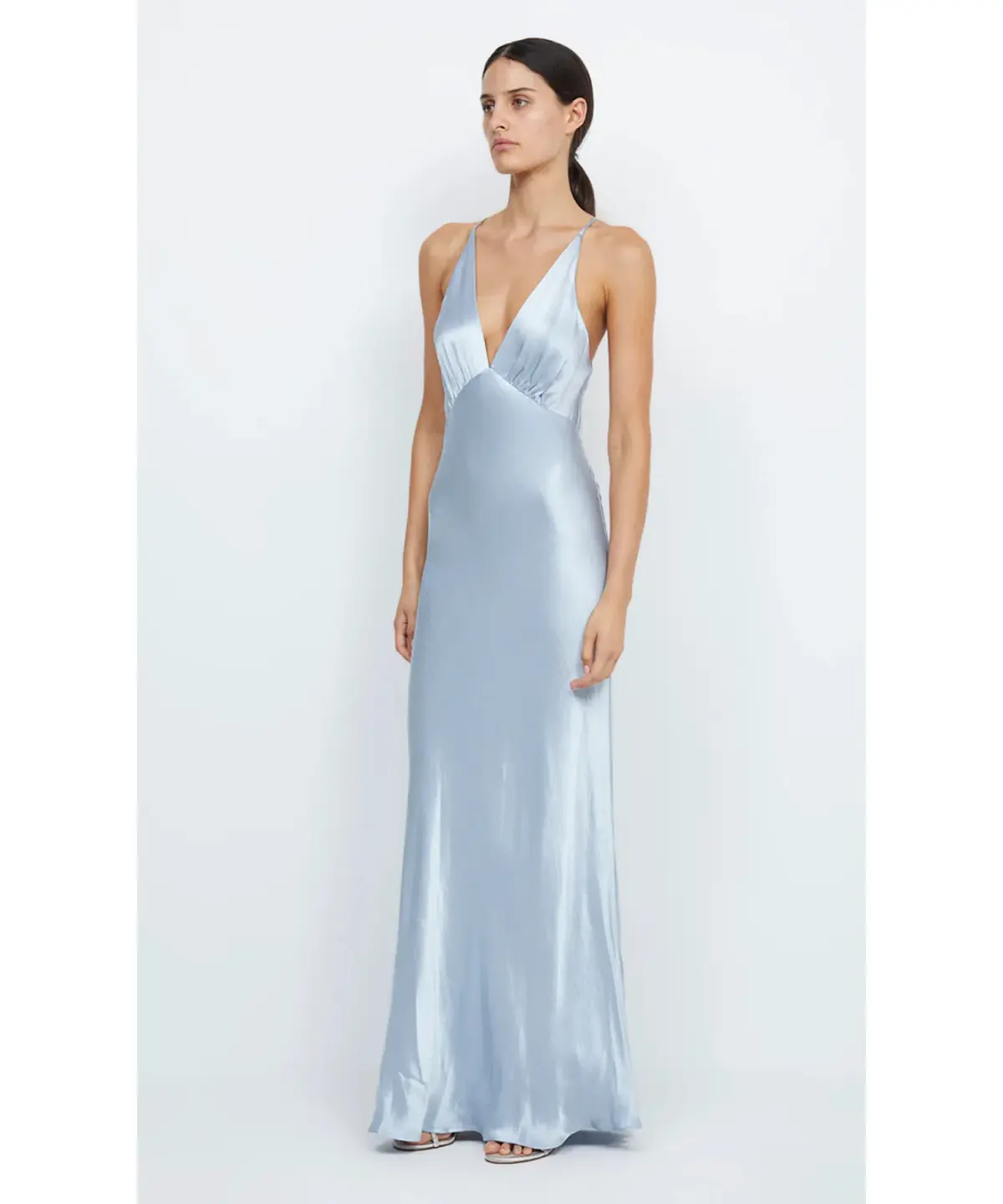 Bec & Bridge Moon Dance Maxi V Dress Dusty Blue Size AU 10 - Image 1