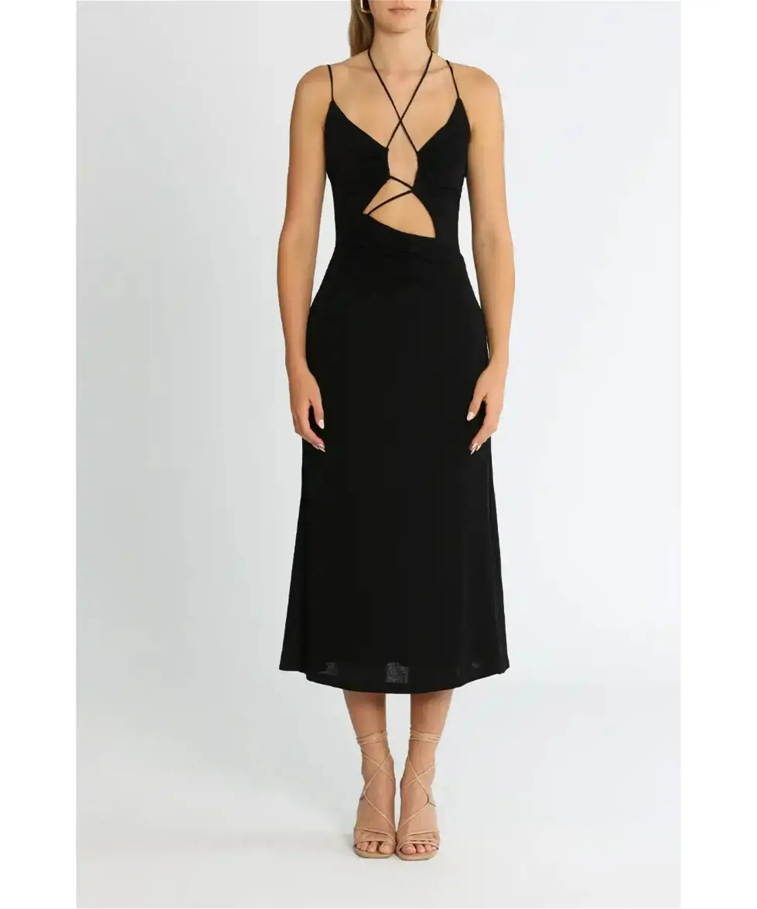 Misha Estera Midi Dress Black Size 10 - Image 1