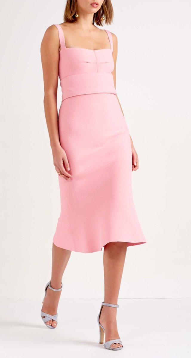Scanlan Theodore Crepe Knit Bralette Dress Pink Size S / Au 8 for rent on The Volte - main image