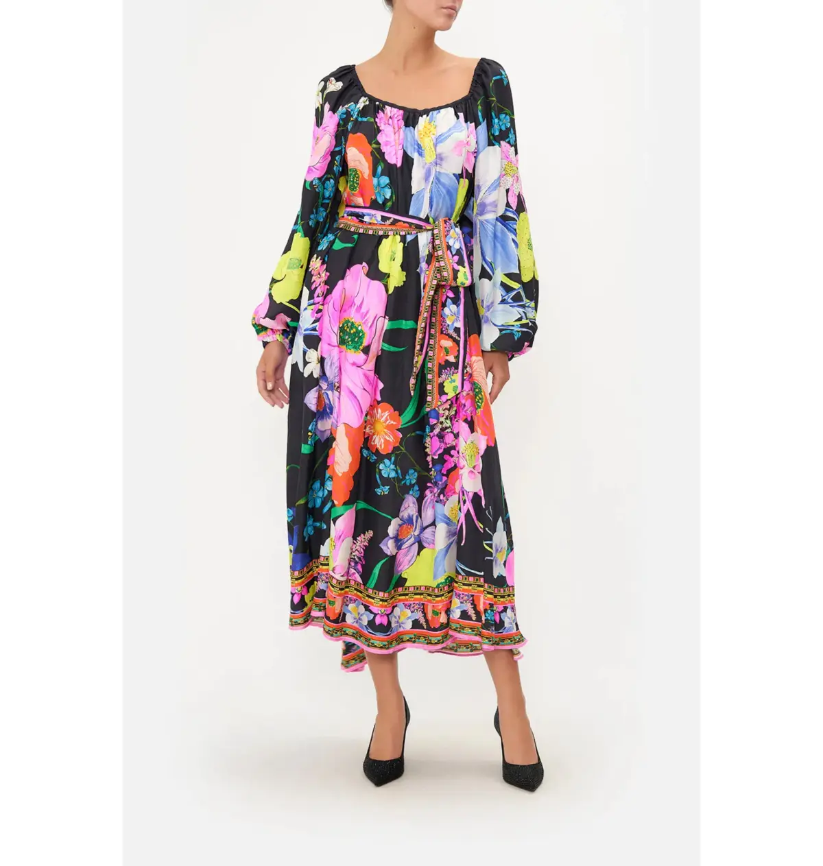 Camilla Gathered Flared Dress Away with the Fairies Print Size Medium / AU 12 - Image 1