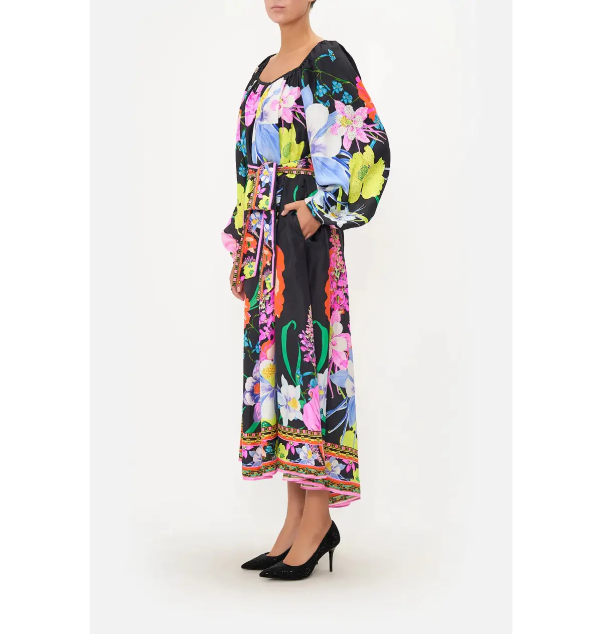 Camilla Gathered Flared Dress Away with the Fairies Print Size Medium / AU 12 - Image 2