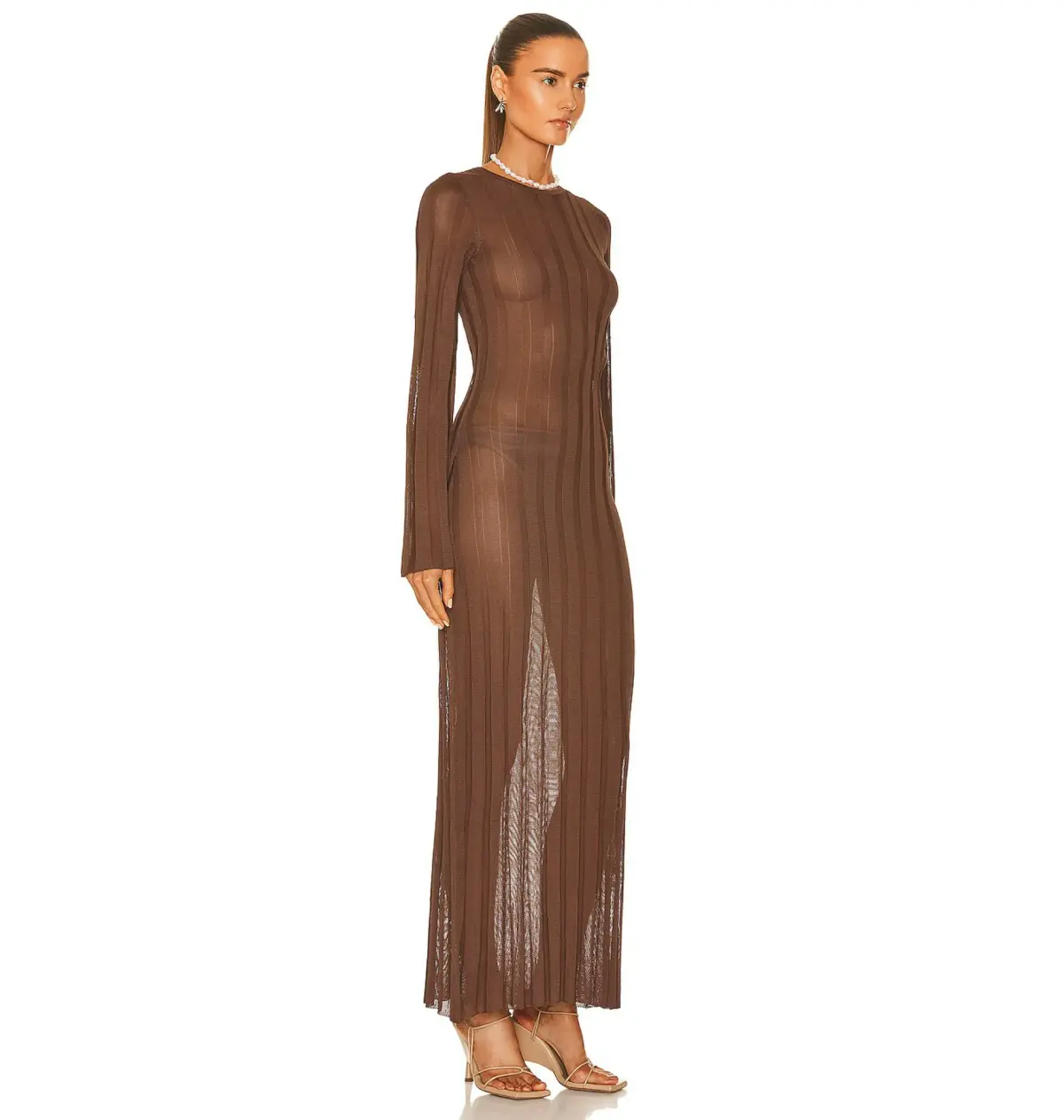 Sir The Label Aya Cut Out Dress in Chocolate Size 0 / AU 6 - Image 2
