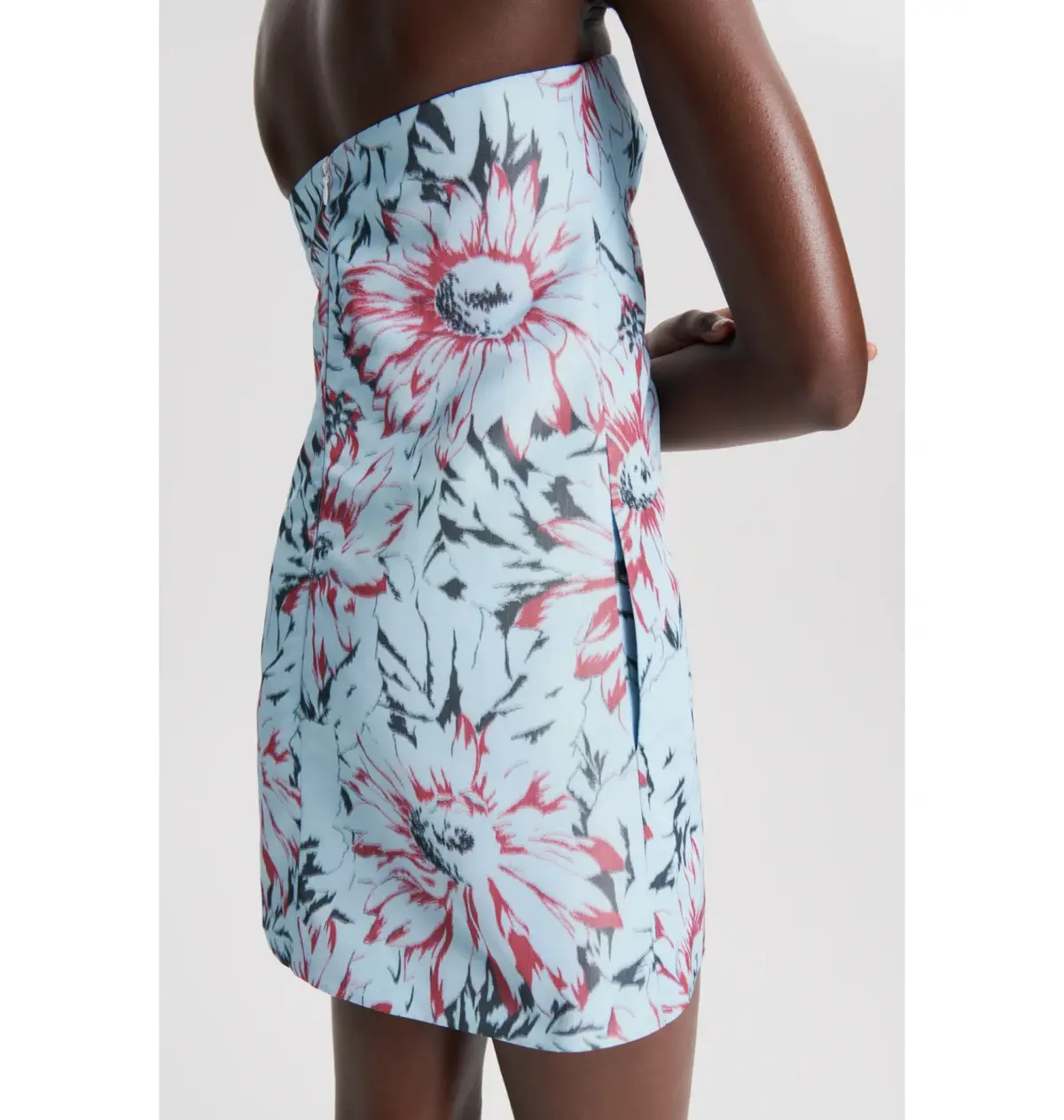 Scanlan Theodore Taffeta Mini Dress Ice Blue Size 8 - Image 3