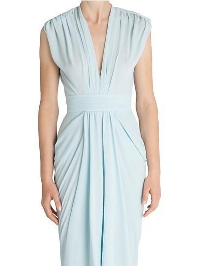 Carla Zampatti Diaphanous Waterfall Dress Ice Blue Size 6 - Image 2