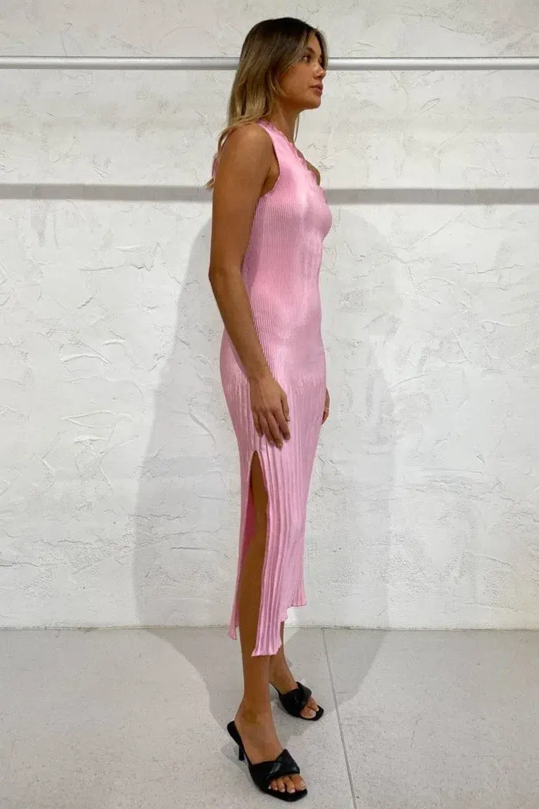 L’idée Soirée One Shoulder Midi Dress in Pink Size 10 - Image 2
