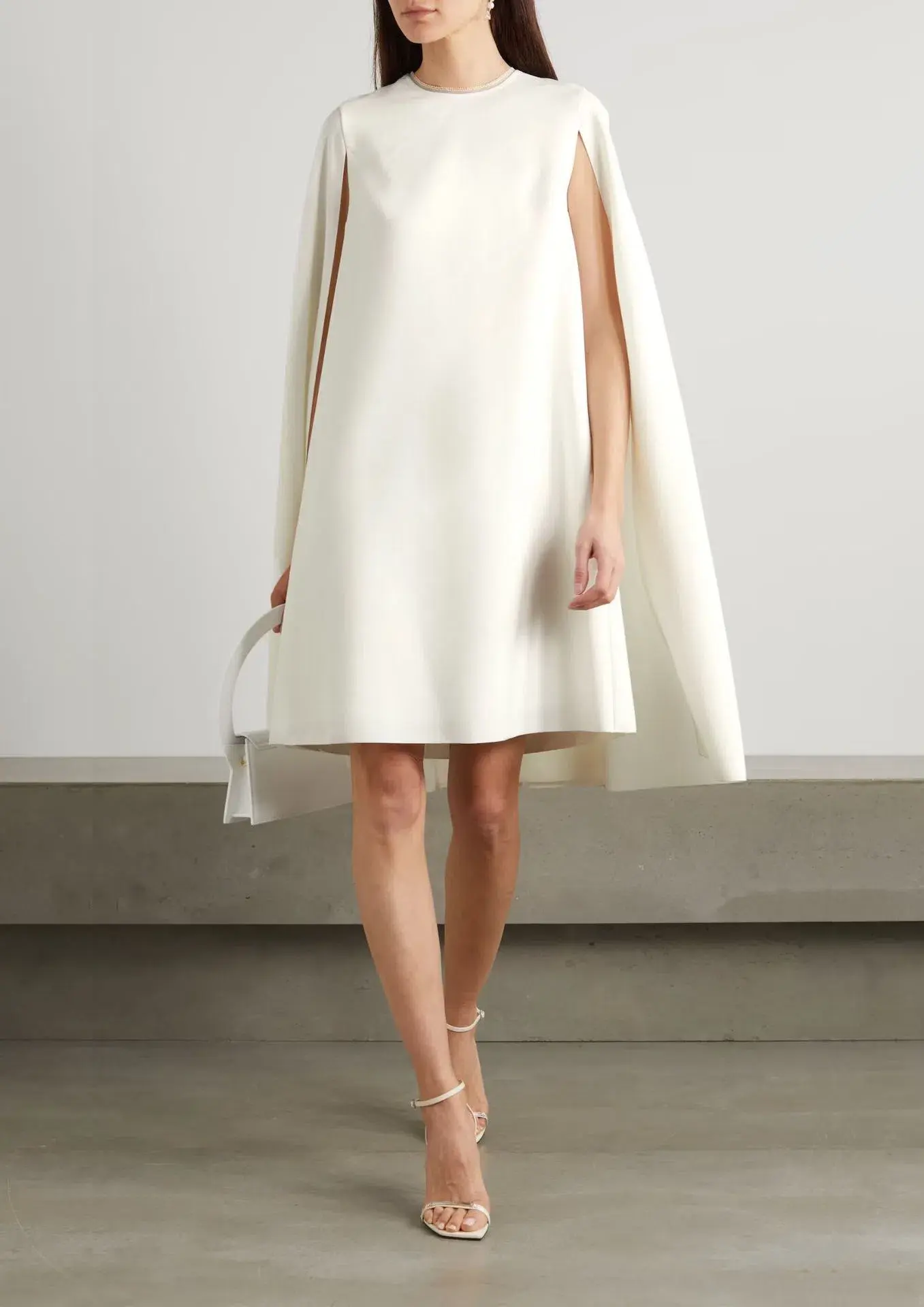 Roksanda Twiggy Cape  A-line Dress Ivory Size 6  - Image 1