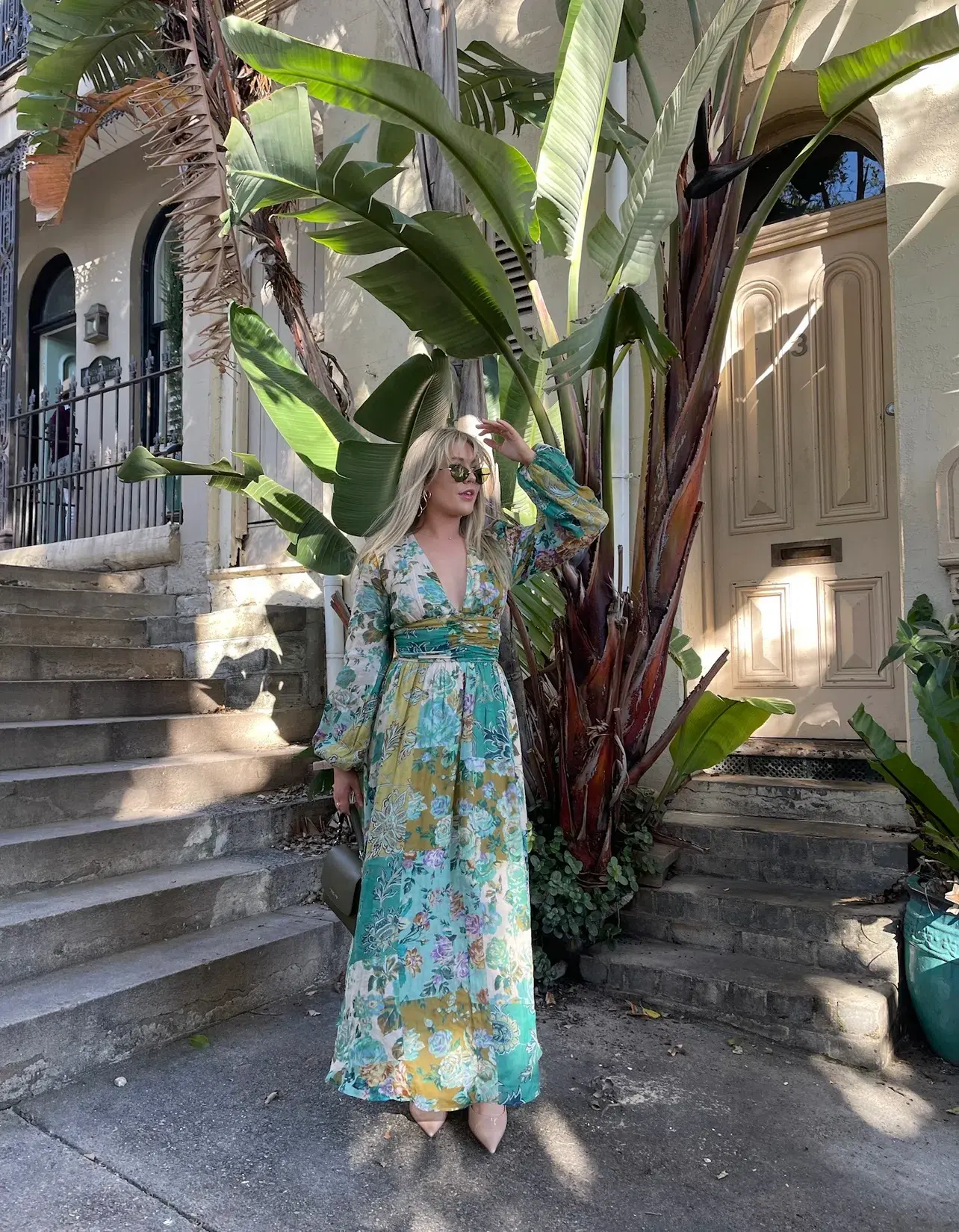 Kate Ford Adana Ruched Gown Floral Size 10 - Image 4