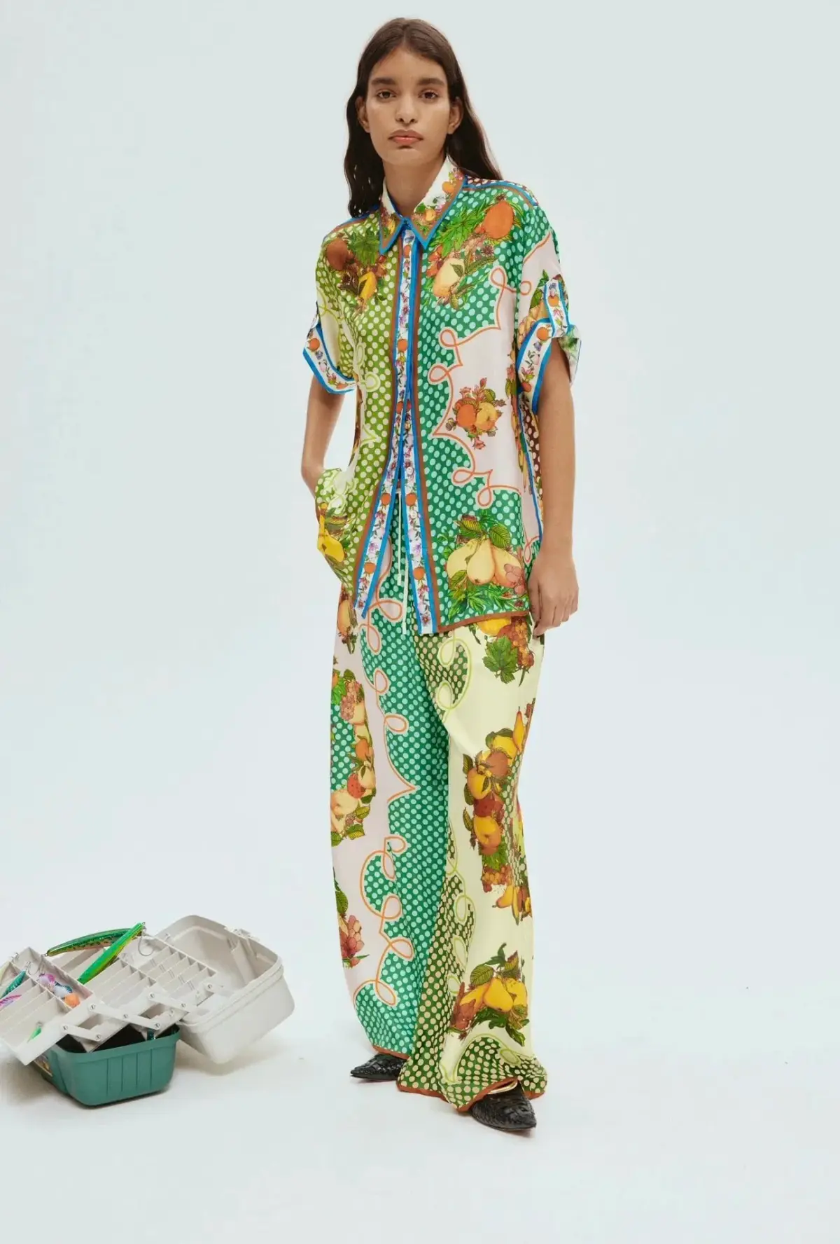 Alemais Lemonis Silk Shirt and Pant Set Multi Size 14 - Image 6