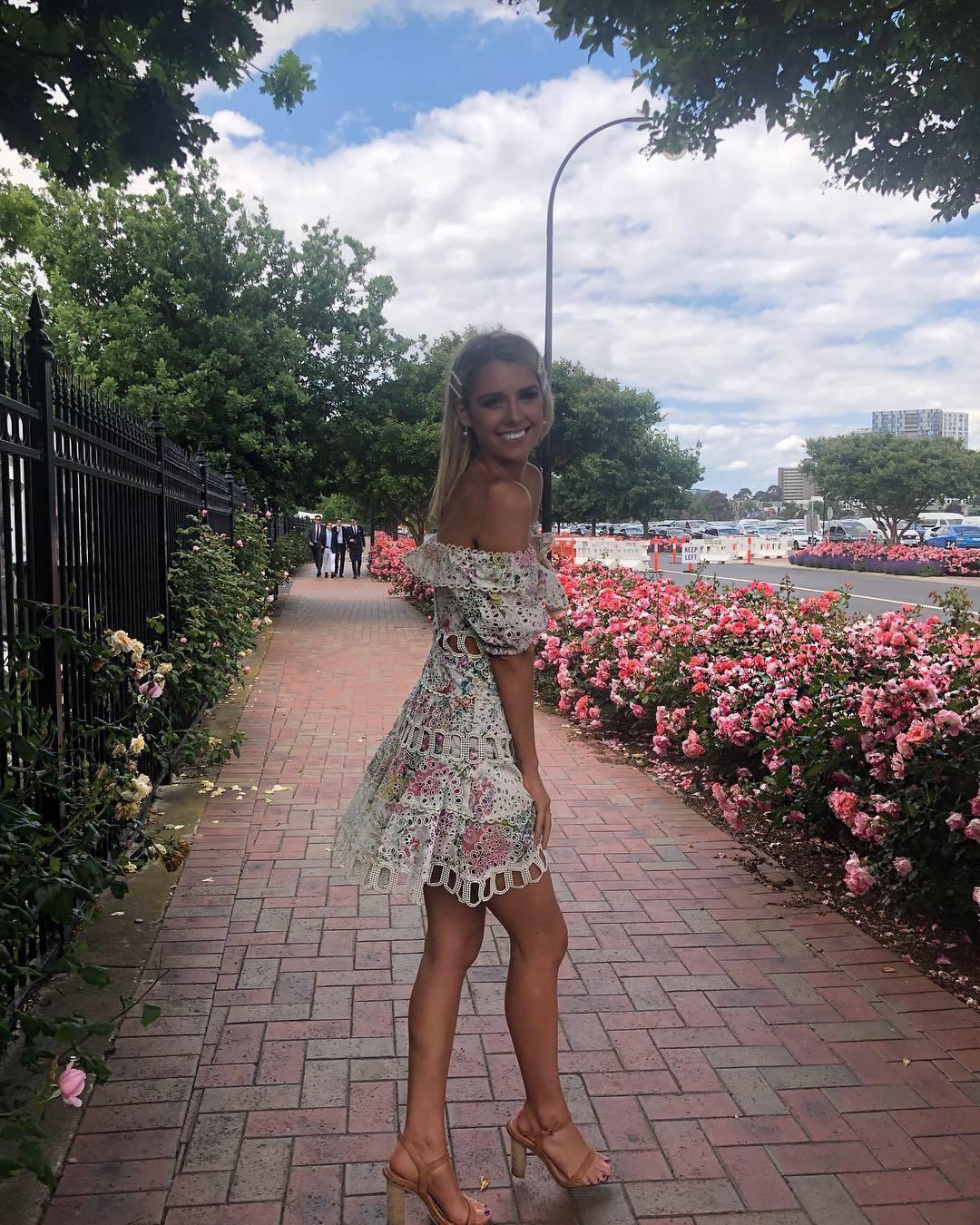 Zimmermann Heathers Off Shoulder Dress Garden Floral Size 6 for rent on The Volte - main image