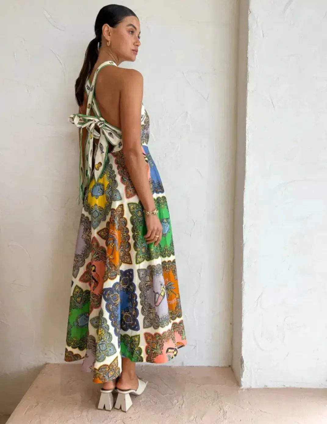 Alemais Trippy Troppo Halter Midi Dress Multi Size 12 - Image 4