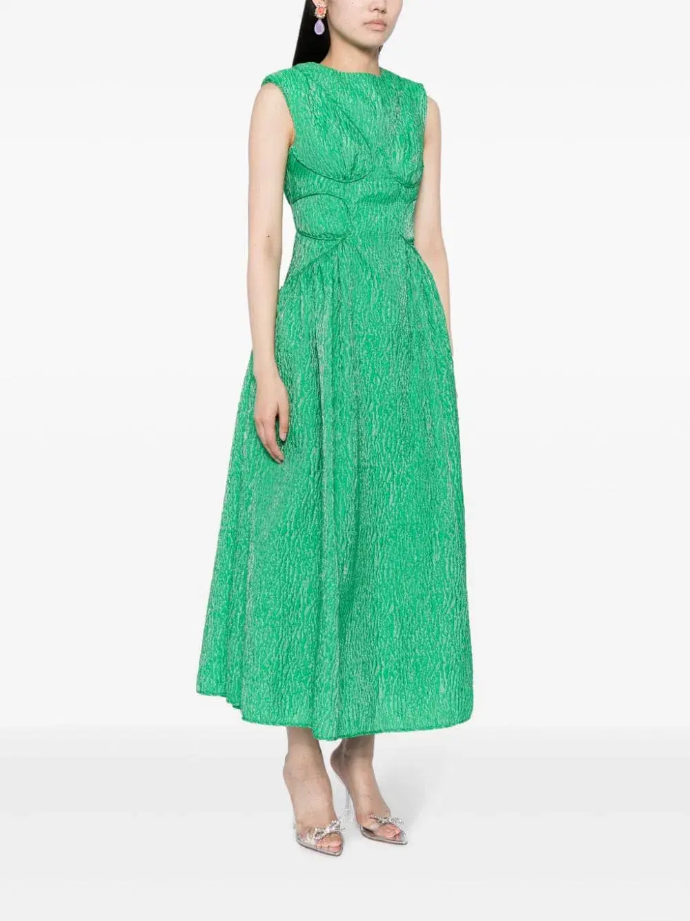 Rachel Gilbert Celia Midi Dress in Apple Green Size 2 / AU 10 for rent on The Volte - main image