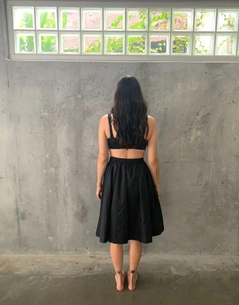 Prada Cocktail Evening Midi Skirt Black Size 10 - Image 3
