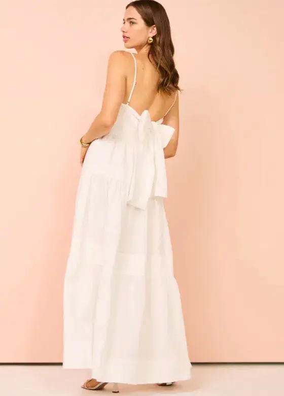 By Nicola Monet Tiered Maxi Dress In White Size 10 - Image 2