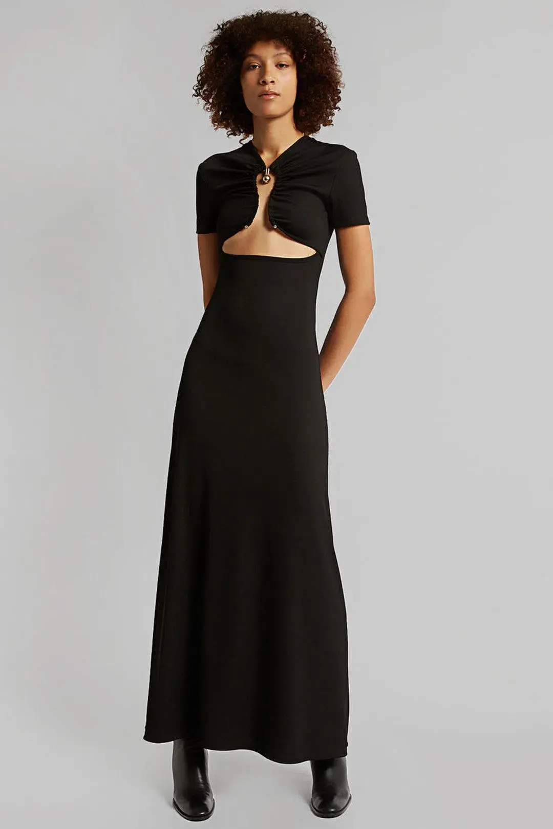 Christopher Esber Polar Orbit Tee Midi Dress in Black Size 10 - Image 1