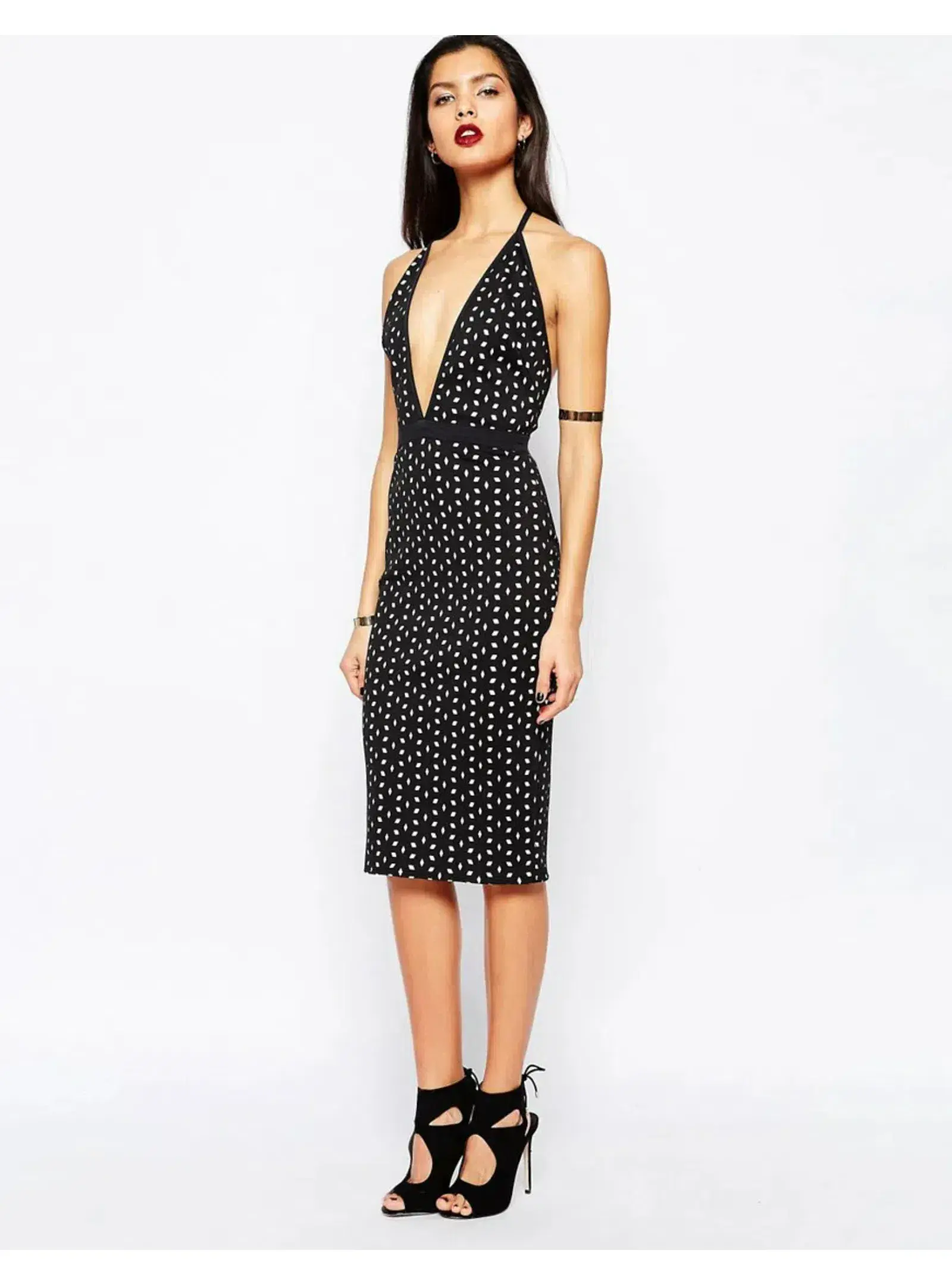 Bec & Bridge Black Midi Dress in Black Size AU 6 - Image 1