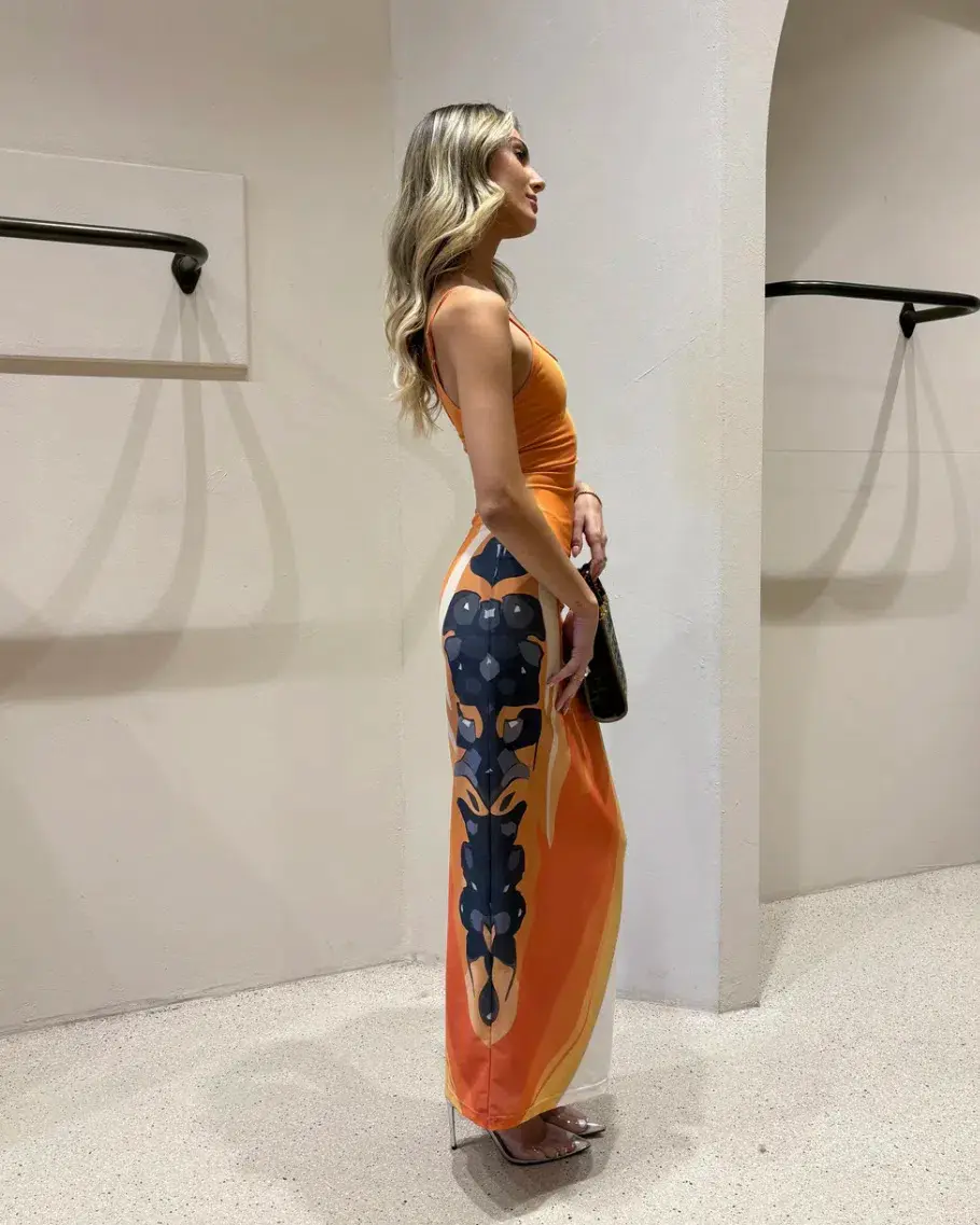 She Is Olla Papaya White Mesh Dress Multi Size XS / AU 6 - Image 2