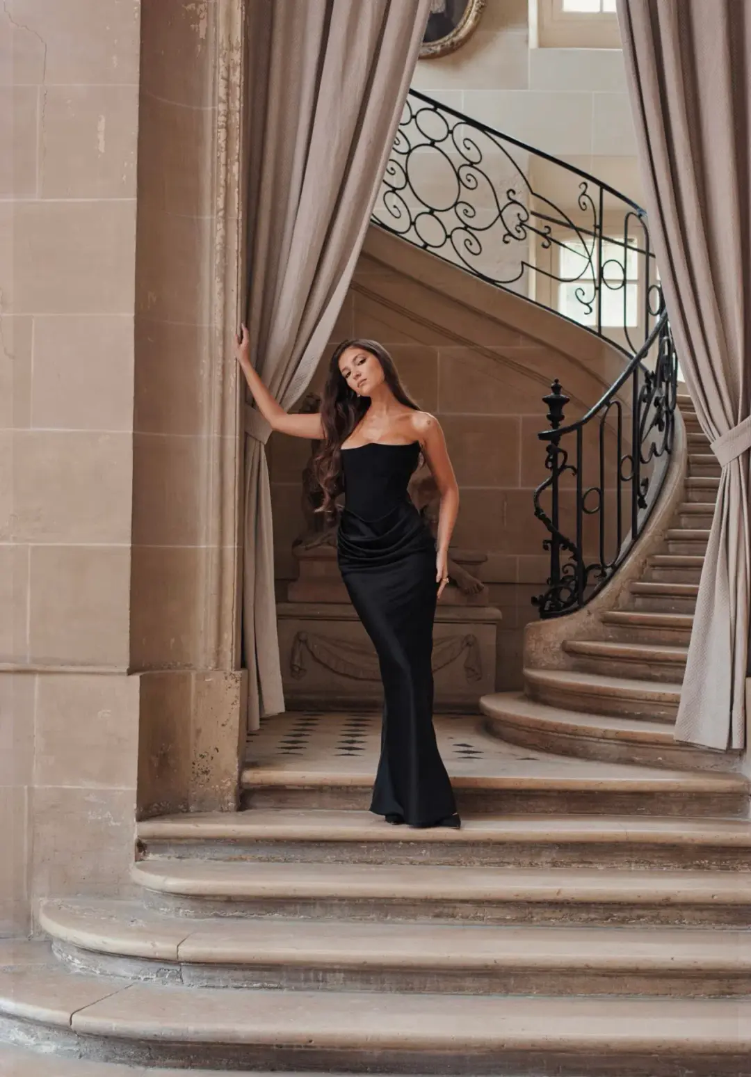 House of CB Persephone Strapless Corset Dress Black Size 10 for rent on The Volte - main image