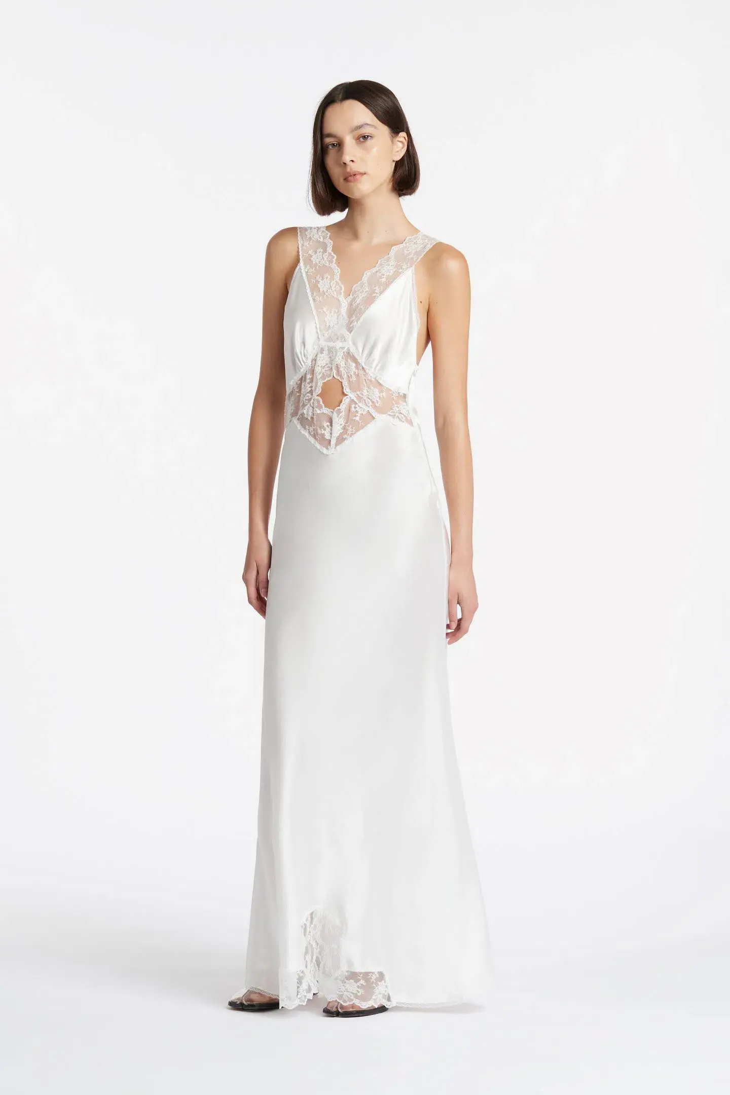Sir the Label Aries Cut Out Gown in Ivory Size 1/ AU 8 - Image 1